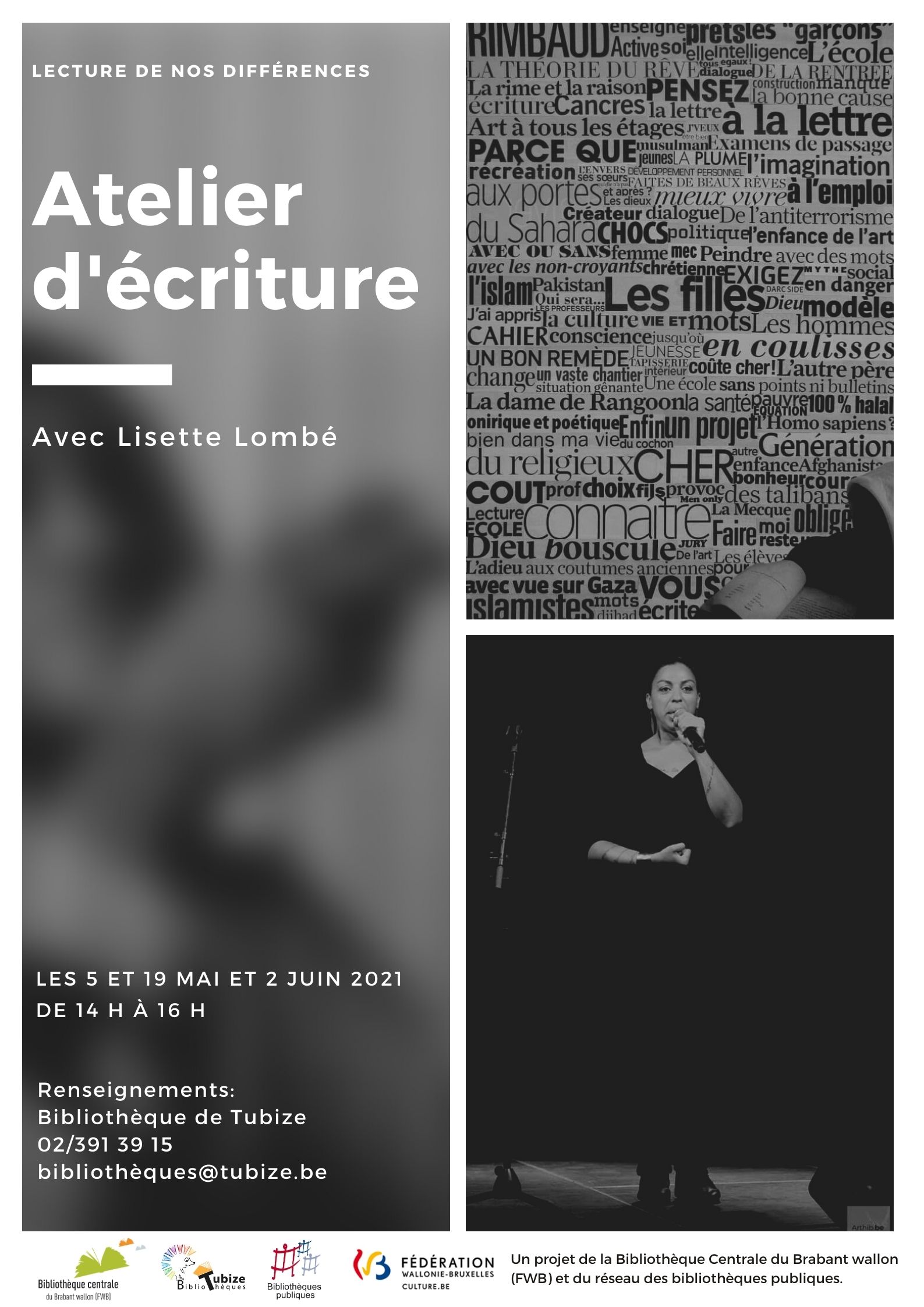 Ateliers d’écriture avec Lisette Lombé – La lecture de nos différences