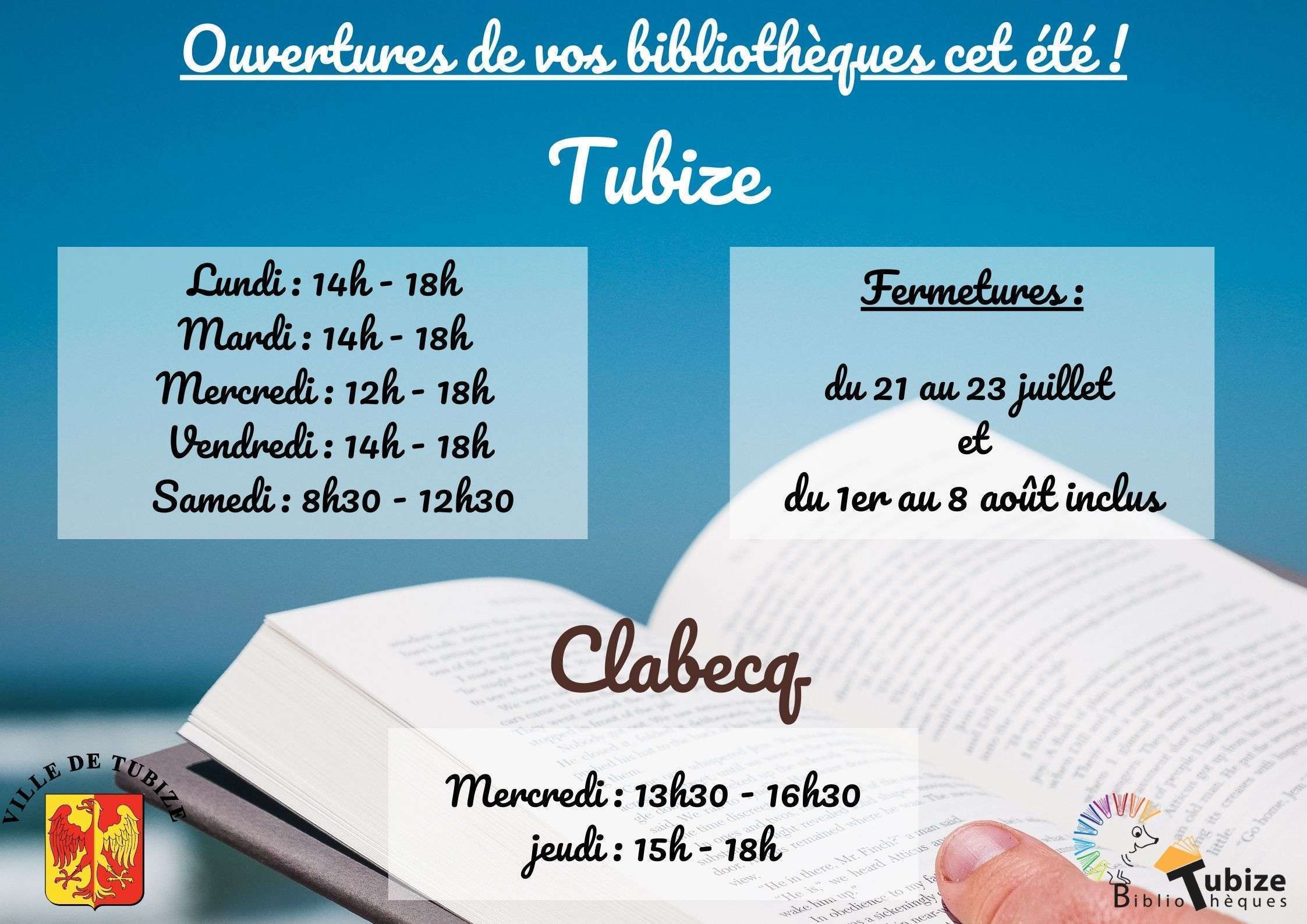 Ouvertures de vos bibliothèques cet été