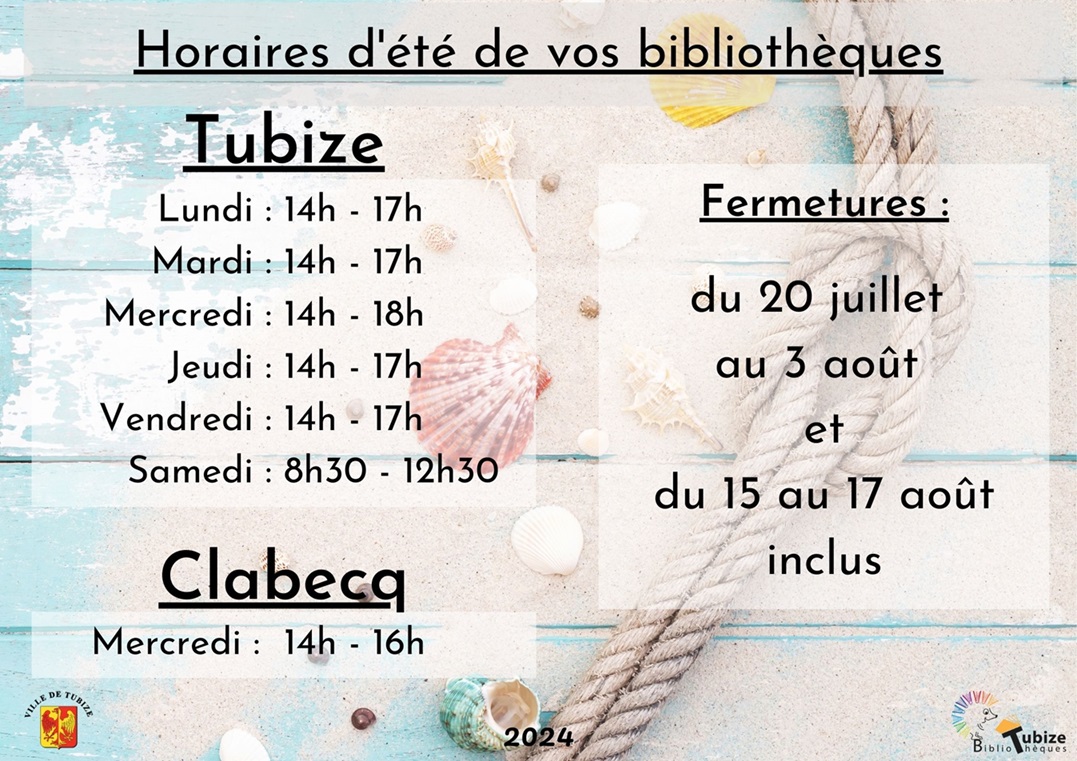 Horaires d’été de vos bibliothèques !
