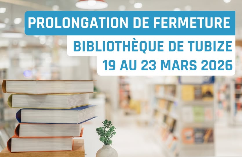 Fermeture exceptionnelle de la bibliothèque de Tubize à partir du 17 mars